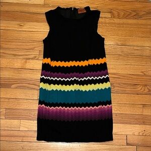 Missoni multicolor knit dress featuring a zig zag pattern